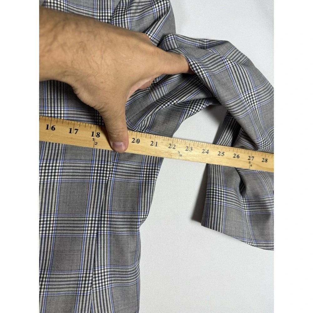 EUC Robert Talbott Loro Piana Wool Blazer Men's 40R Gray Blue Plaid Sport Coat